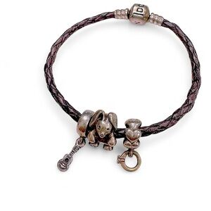 Pandora Silver and Black Charm Bracelet